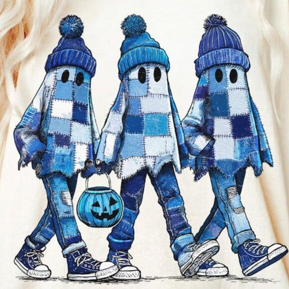 Cute Boo Ghost Shirt Tee, Spooky Season Tee, Fall Pumpkin Tee - Picture 2 of 4